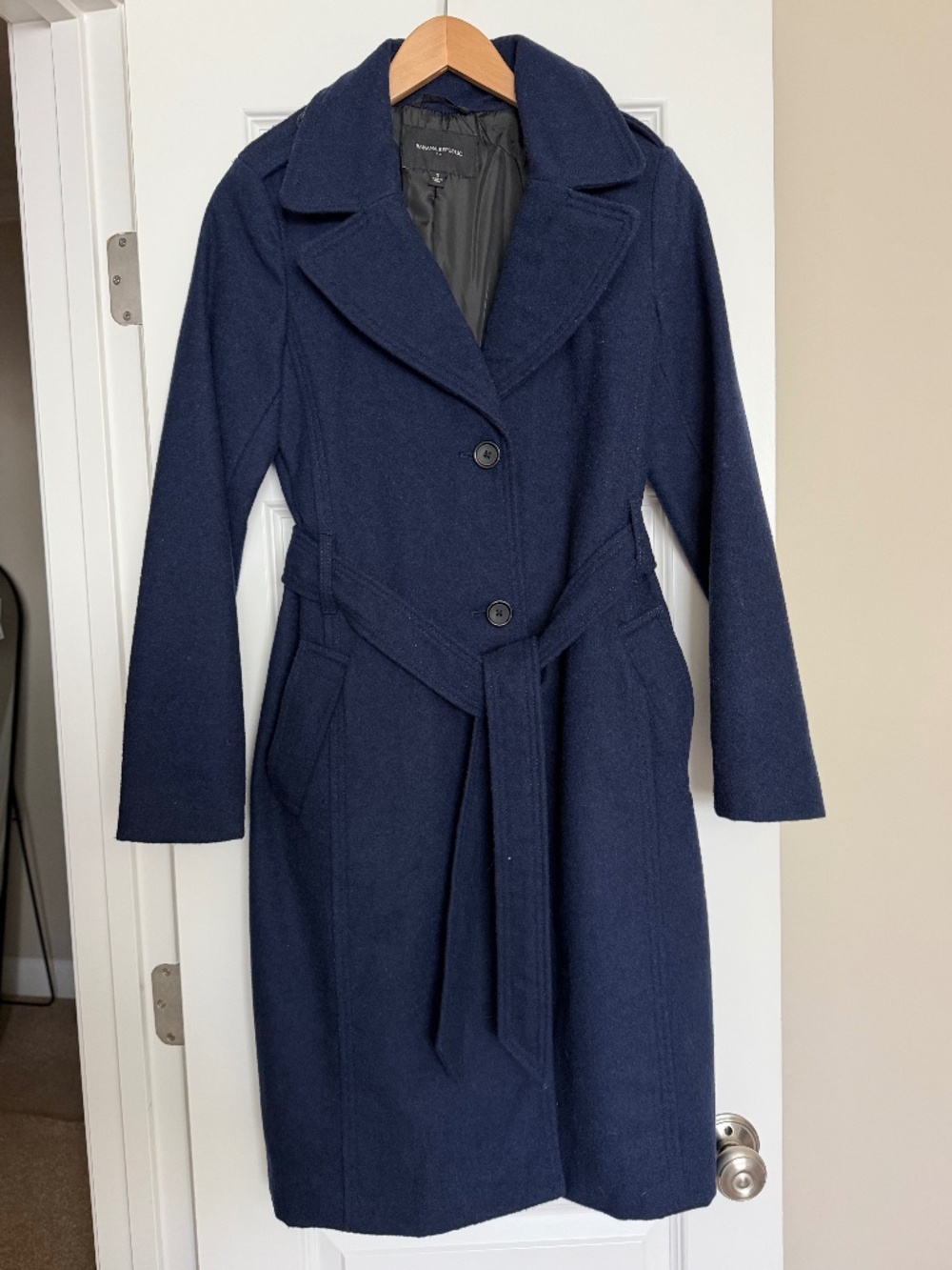 Banana Republic navy blue wool coat
